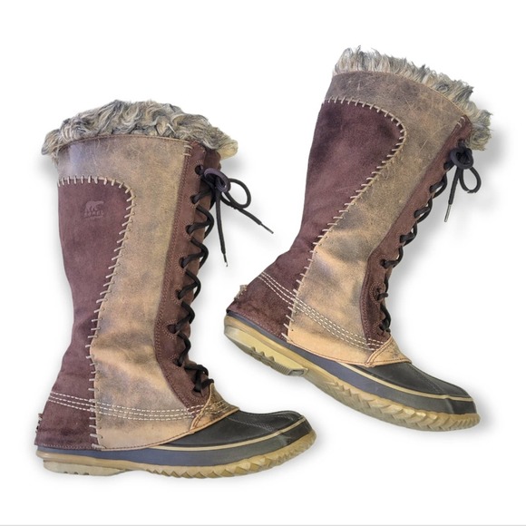 Sorel Cate the Great Brown Boots Weatherproof Lace up 7 - Picture 10 of 10